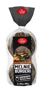 MELNĀS BURGERMAIZES LĀČI, 2 GAB X 80G, 160G