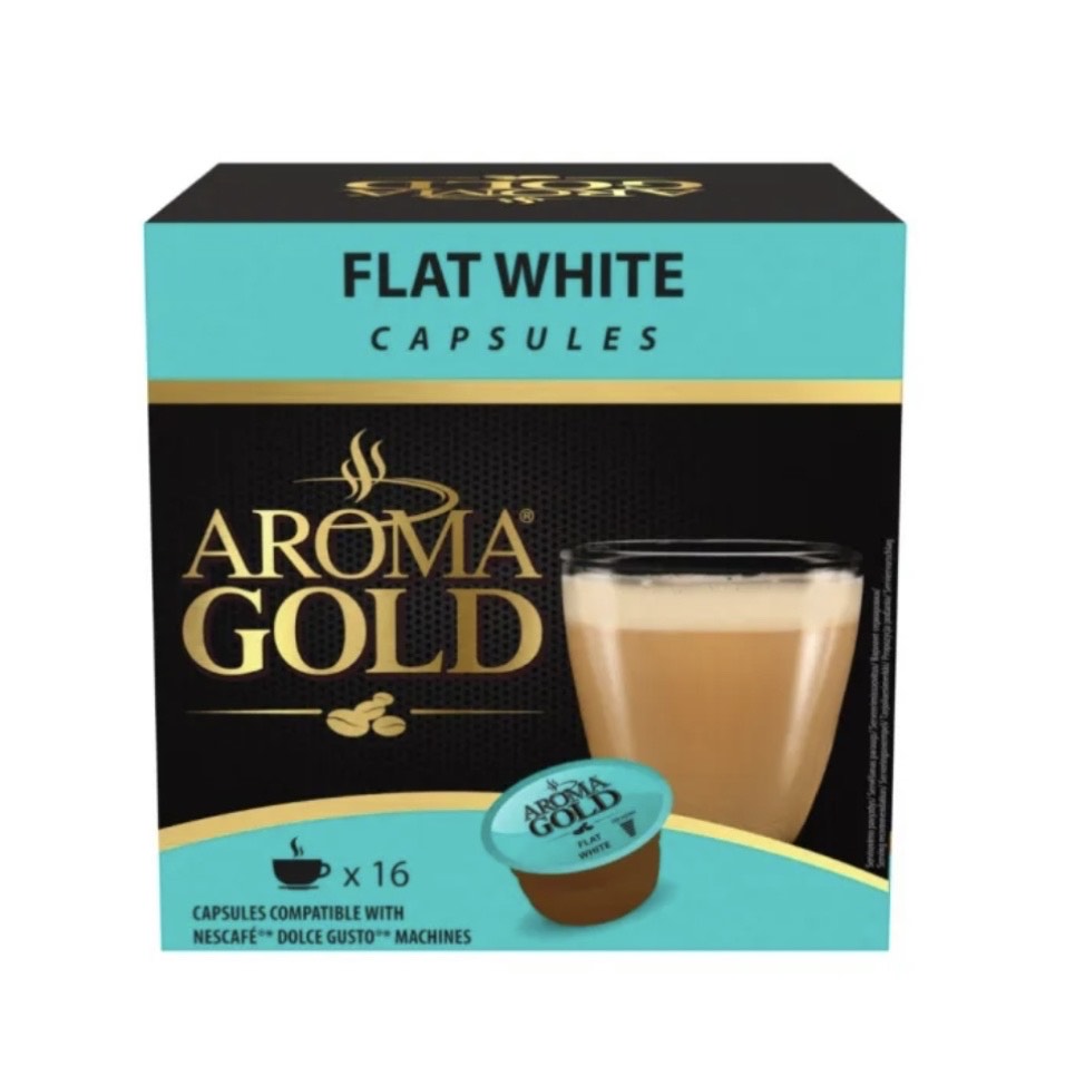 KAFIJAS KAPSULAS AROMA GOLD DG FLAT WHITE 187.2G