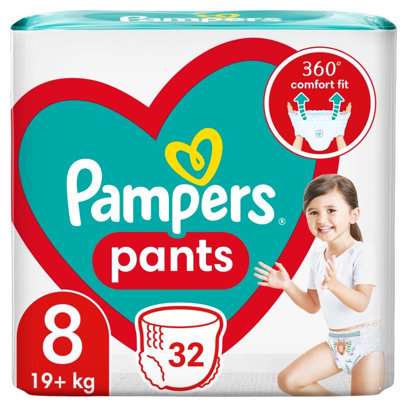AUTIŅB. PAMPERS PANTS S8 (19KG+) 32 GAB.